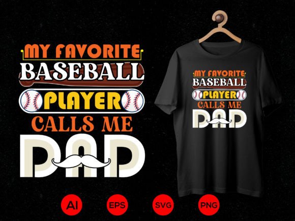 Baseball T-shirt Design 40: A Home Run for Dad-Themed Apparel
