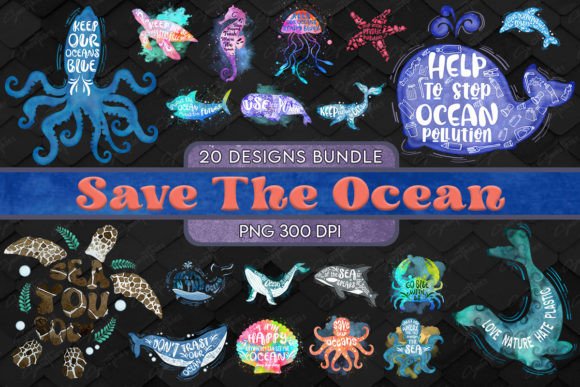 Designing for a Cause: The Save the Ocean T-shirt Design Bundle