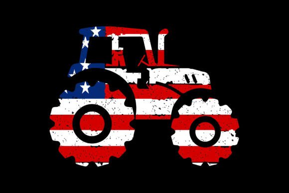Harvesting Patriotism: The Tractor with USA Flag Design
