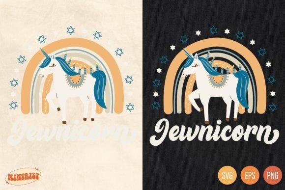 Jewnicorn Retro Hanukkah Design: A Vintage Festive SVG