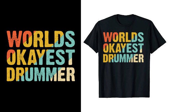 Musician Vintage Drummer T-shirt Design: A Ready-to-Print Asset