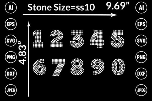 Number Rhinestone Templates Design: Instant Downloads for Every Project