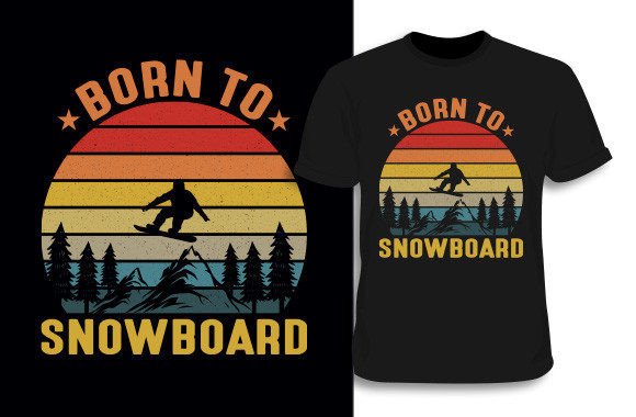 Ride the Slopes in Style: Snowboard T-shirt Design 6